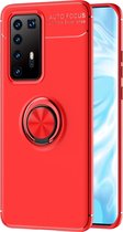 Huawei P40 Pro Plus Hoesje - Mobigear - Armor Ring Serie - TPU Backcover - Rood - Hoesje Geschikt Voor Huawei P40 Pro Plus