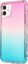 Apple iPhone 12 Pro Max Hoesje - Mobigear - Gradient Serie - Hard Kunststof Backcover - Roze / Turquoise - Hoesje Geschikt Voor Apple iPhone 12 Pro Max