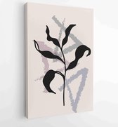 Botanical wall art vector set. Foliage line art drawing with abstract shape. 4 - Moderne schilderijen – Vertical – 1861710928 - 80*60 Vertical