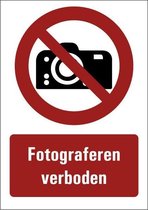 Fotograferen verboden tekstbord - kunststof 210 x 148 mm (A5)