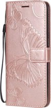 Samsung Galaxy A51 5G Hoesje - Mobigear - Butterfly Serie - Kunstlederen Bookcase - Roségoud - Hoesje Geschikt Voor Samsung Galaxy A51 5G