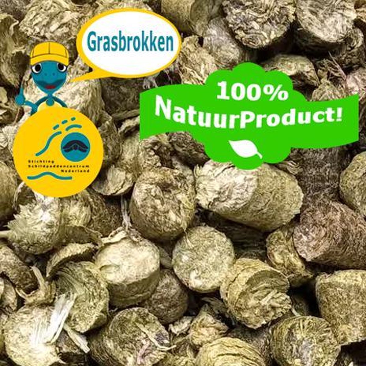 Grasbrokken voor Landschildpadden - Natuurproduct - 500g