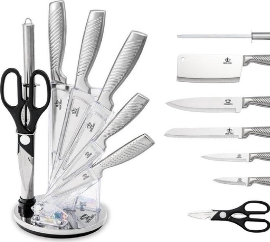 Royal Swiss - Couteaux de cuisine avec porte-couteau - Ensemble de couteaux  Bloc en... | bol.com