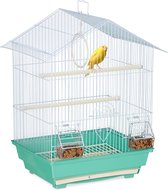 Bol.com vogelkooi klein - metaal - kanariekooi - met zitstokken & voerbakjes - 49 x 395 x 32 cm aanbieding