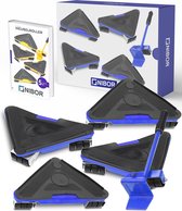 Nibor® Meubelroller Set 4x Meubeltransporter Trolley Transporthulp - 5 Delig Meubelverplaatser - Meubelglijders - Meubel Roller - Meubelhondje - Blauw - 800 KG - GRATIS E-Book