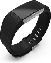 Siliconen Bandje 3D-textuur - Zwart - Geschikt voor Fitbit Charge 2 - S/M