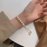 Klassieke zoetwaterparel kralenarmband-natuurlijke parels