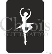 Chloïs Glittertattoo Sjabloon 5 Stuks - Ballet Inge - CH6523 - 5 stuks gelijke zelfklevende sjablonen in verpakking - Geschikt voor 5 Tattoos - Nep Tattoo - Geschikt voor Glitter T