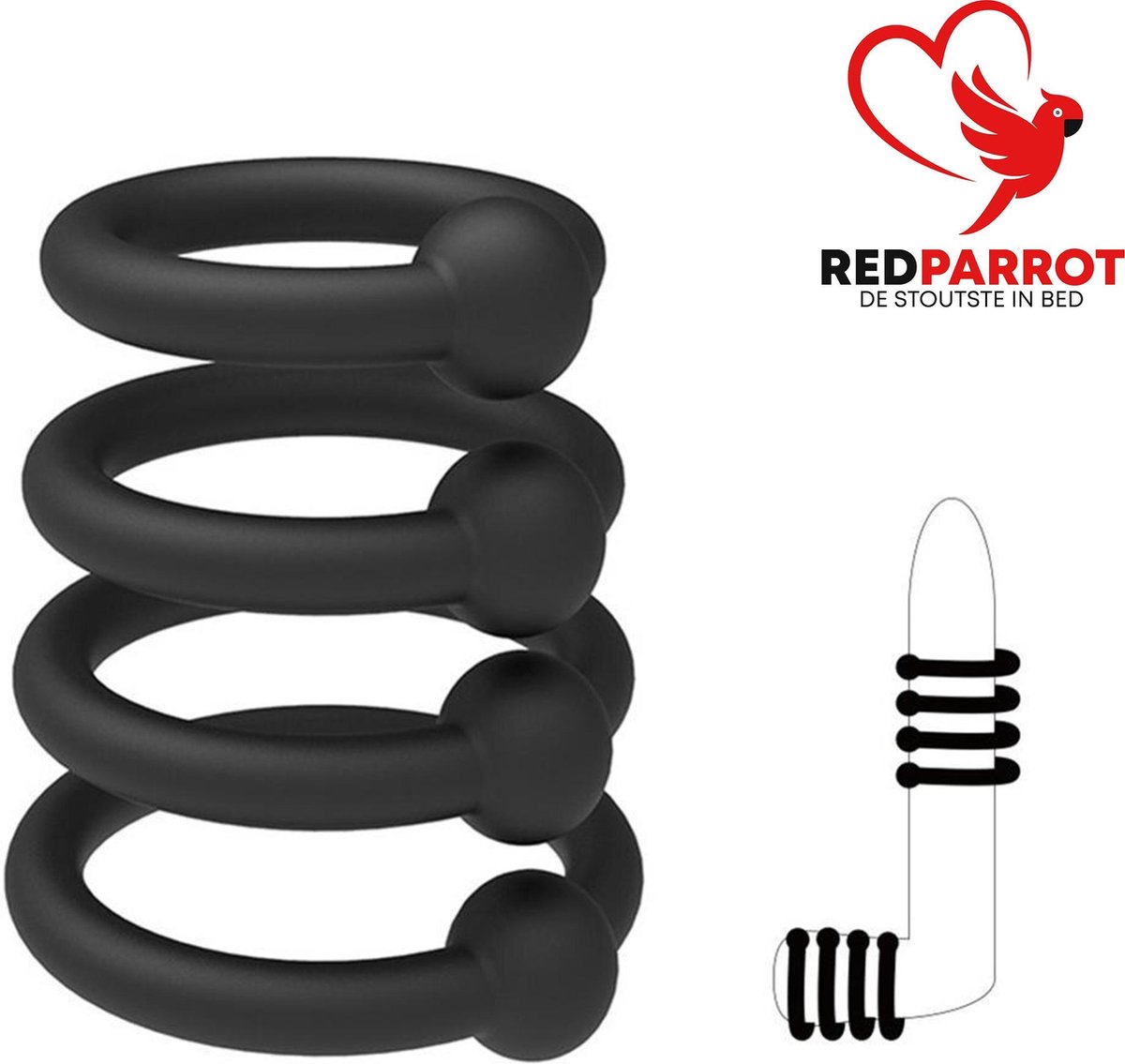 Goedkoopste Cockring | penisring | set van 4 | rubber | SM | BDSM | Seks | penis ring | cock ring