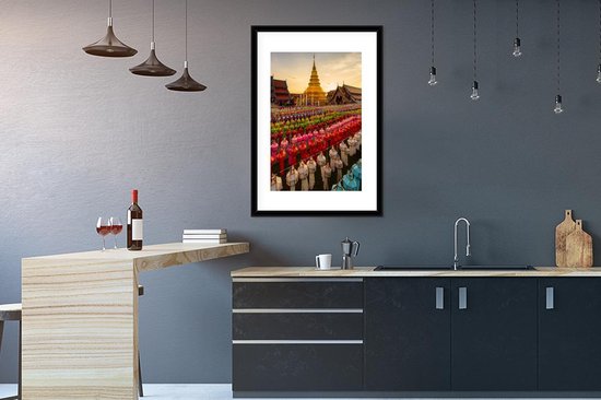 Lampes cadre photo festival noir avec passe partout blanc 60x90