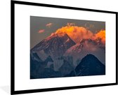 Cadre photo avec affiche - Soleil couchant Mont Everest au Népal. - 90x60 cm - Cadre affiche