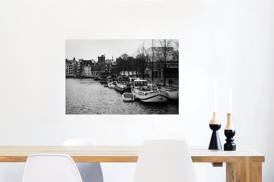 Affiche Canal à Amsterdam papier 90x60 cm - Tirage photo sur Poster (décoration murale salon / chambre) / Poster Europe