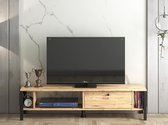 Moodliving TV Meubel Defne - Tv-kast - Tv Lowboard - Tv-tafel - Tv Meubels - Hout en Metaal - Design - Atlantic Pine - 140x30x35 cm
