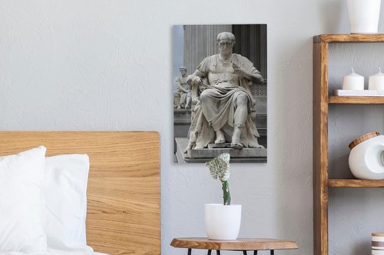 Une statue de Jules César assis 20x30 cm - petit - Tirage photo sur toile (Décoration murale salon / chambre)