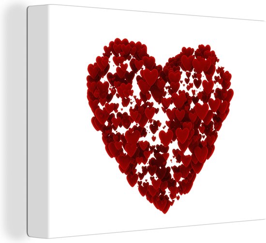 Une illustration d'un coeur en toile de coeurs 80x60 cm - Tirage photo sur toile (Décoration murale salon / chambre)