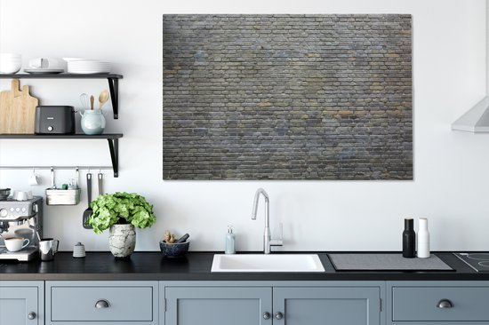 Texture d'un mur avec des pierres 140x90 cm - Tirage photo sur toile (Décoration murale salon / chambre)