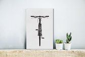 Canvas Schilderij Een vooraanzicht van een mountainbike fiets - 20x30 cm - Wanddecoratie