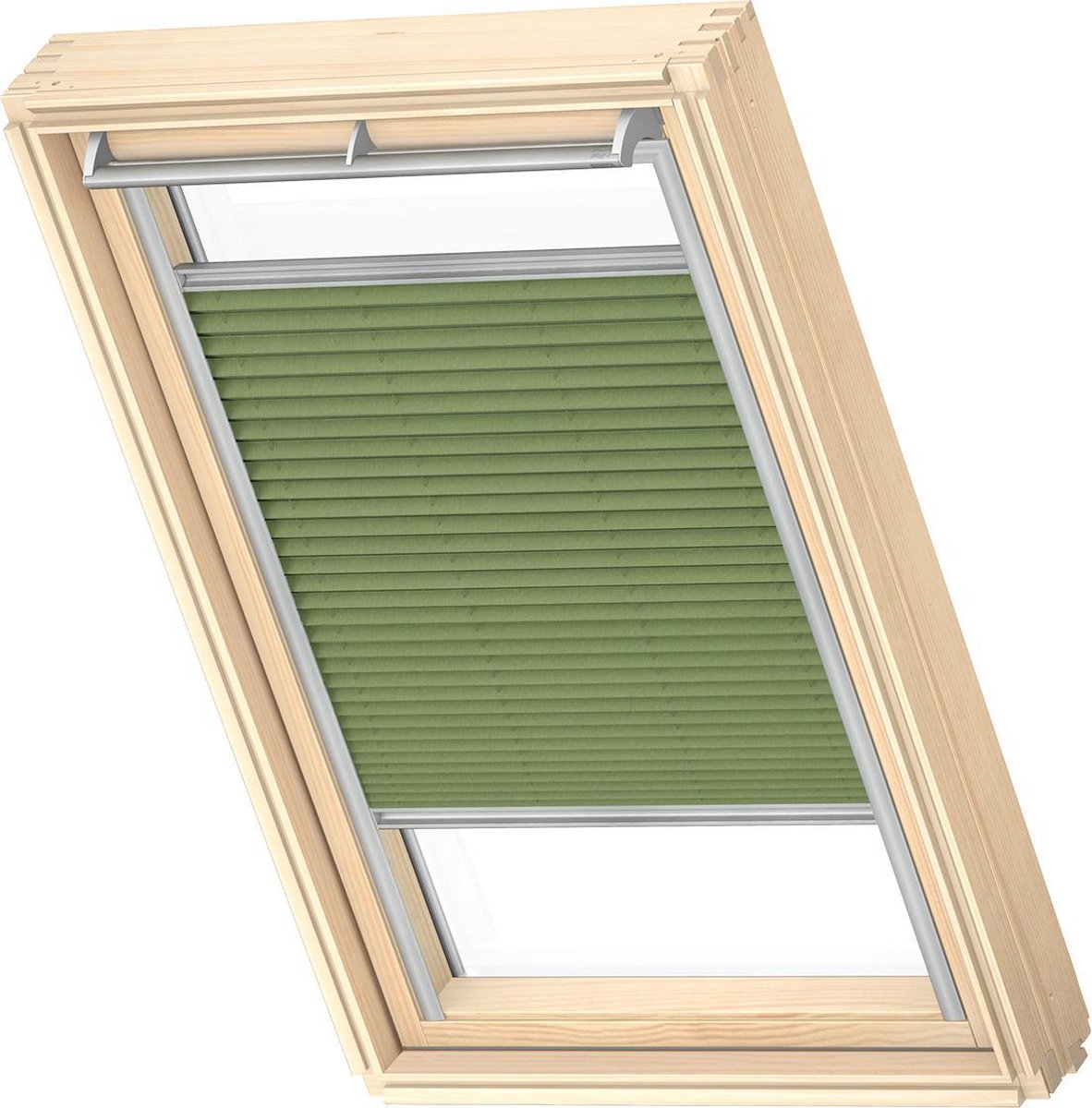 VELUX Origineel Plisségordijn (FHL), Zilveren Kozijn, C02, Forest Green
