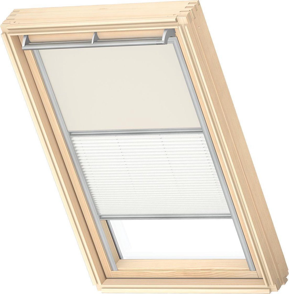 VELUX Origineel Verduisterend Rolgordijn Plus Plissé (DFD), Zilveren Kozijn, S06, 606, 4, Licht Beige