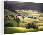 Canvas Schilderij Panoramisch uitzicht over een dorpje bij het Zwarte Woud in Duitsland - 30x20 cm - Wanddecoratie