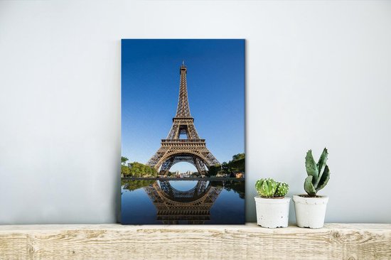 Canvas Schilderij Originele foto van de Eiffeltoren in Parijs - 20x30 cm - Wanddecoratie