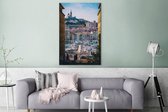 Le Vieux Port de Marseille en France Toile 80x120 cm - Tirage photo sur Toile (Décoration murale salon / chambre) / Villes européennes Peintures sur toile
