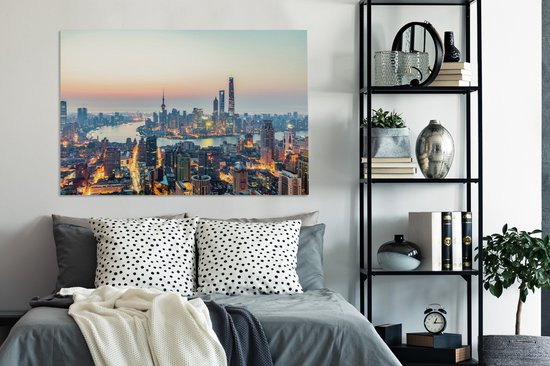 Shanghai au lever du soleil 140x90 cm - Tirage photo sur toile (Décoration murale salon / chambre)