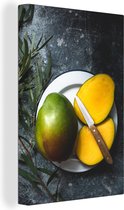 Canvas Schilderij Keuken - Fruit - Mango - 20x30 cm - Wanddecoratie