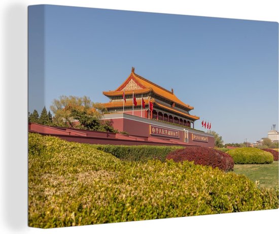 Buissons devant la porte de la paix céleste sur la place Tiananmen 60x40 cm  - Tirage... | bol.com