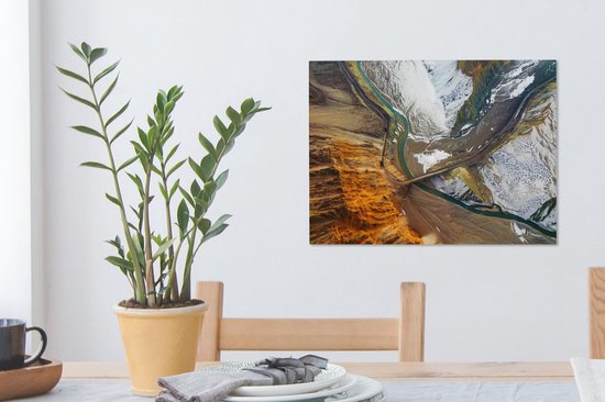 Vue aérienne de la chaîne de montagnes sur toile 2cm 40x30 cm - petit - Tirage photo sur toile (Décoration murale salon / chambre)