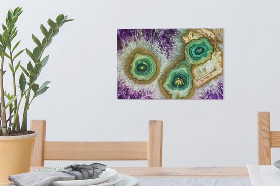 Pierres précieuses avec de nombreuses couleurs et couches de toile 2cm 30x20 cm - petit - Tirage photo sur toile (Décoration murale salon / chambre)