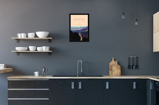 Photo encadrée - Illustration Grand Canyon en Arizona cadre photo noir sans passe partout 20x30 cm - Affiche encadrée (Décoration murale salon / chambre)