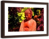 Foto in frame , Boeddha tussen bomen , 120x80cm , Multikleur , Premium print