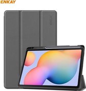 Voor Samsung Galaxy Tab S6 Lite P610 / P615 ENKAY ENK-8003 PU-leer + TPU Smart Case met Pen-sleuf (grijs)