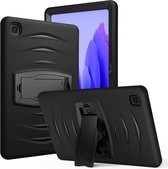 Voor Samsung Galaxy Tab A7 (2020) T500 / T505 Wave Texture Series PC + siliconen beschermhoes met houder (zwart)