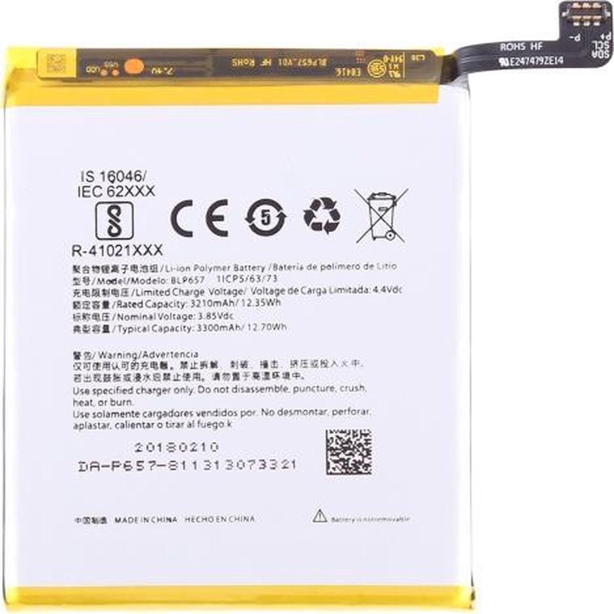 3210 mAh Li-Polymeer Batterij BLP657 voor OnePlus 6 | bol.com