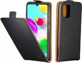 Voor Samsung Galaxy A41 zakelijke stijl verticale flip TPU lederen tas met kaartsleuf (zwart)