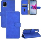 Voor ZTE Axon 11 5G Effen Kleur Huidgevoel Magnetische Gesp Horizontale Flip Kalf Textuur PU Lederen Case met Houder & Kaartsleuven & Portemonnee (Blauw)