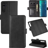 Voor Motorola Moto Edge Dual-side magnetische gesp Horizontale flip lederen tas met houder & kaartsleuven en portemonnee (zwart)