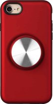 TPU + PC 2-in-1 schokbestendig hoesje met magnetische ronde autohouder voor iPhone 7 Plus / 8 Plus (rood)
