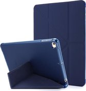 Voor iPad Mini 4 Airbag Vervorming Horizontale Flip lederen tas met houder (donkerblauw)