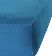 Premium hoeslaken-jersey-100% katoen -stretch-Lits-jumeaux-200x220 +40cm- Hoekhoogte- geschikt voor boxspring -Blauw