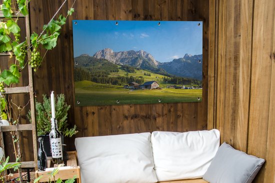 Affiche de jardin Une ferme sous un ciel bleu 120x80 cm - Toile de jardin / Toile d'extérieur / Peintures d'extérieur (décoration de jardin)