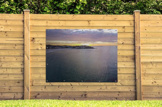 Décoration murale extérieure Coucher de soleil sur la mer de Bondi Beach - 160x120 cm - Toile jardin - Poster extérieur