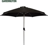 Gardington Parasol – 270 cm – Grijze Paal - Zwart Doek - Aluminium