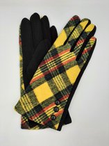 Indini - Handschoenen - Winter - Handschoen - Zwart - Geel - Groen - Geruit