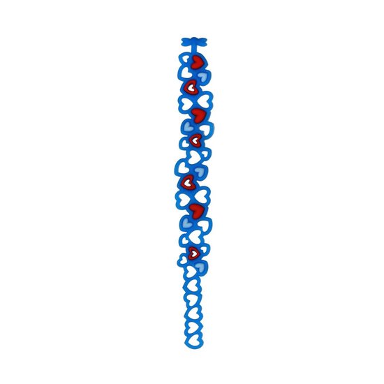 Batucada - Bracelet Little Love d'Origine Végétale et Hypoallergénique - Bracelet Filles avec Hartjes - Antiallergique - Blauw/ rouge - longueur 12/15cm - ressemble à du Caoutchouc