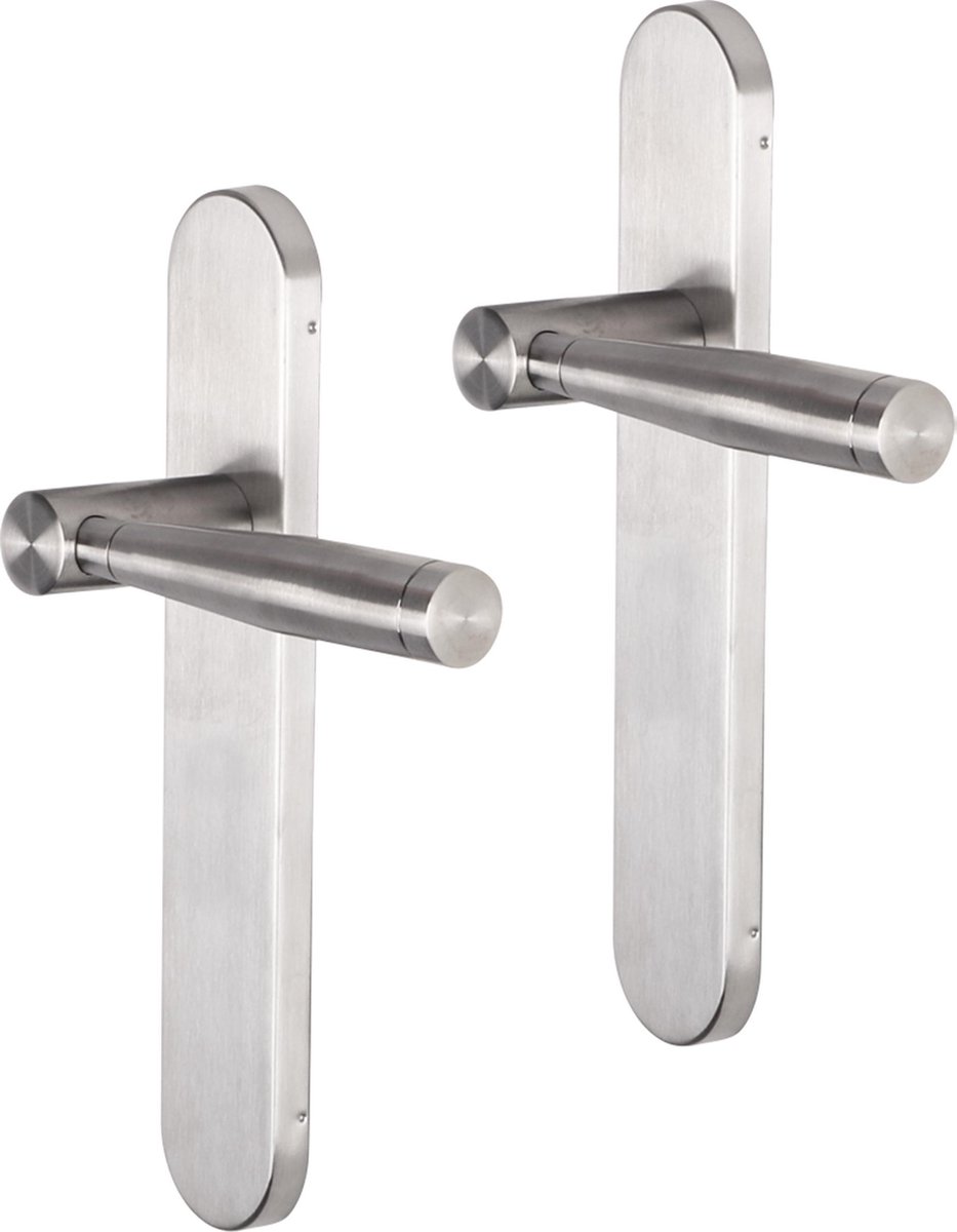 Deurkruk - Impresso Retford - Voor binnen - Ovaal - deurschild - RVS - 2 stuks