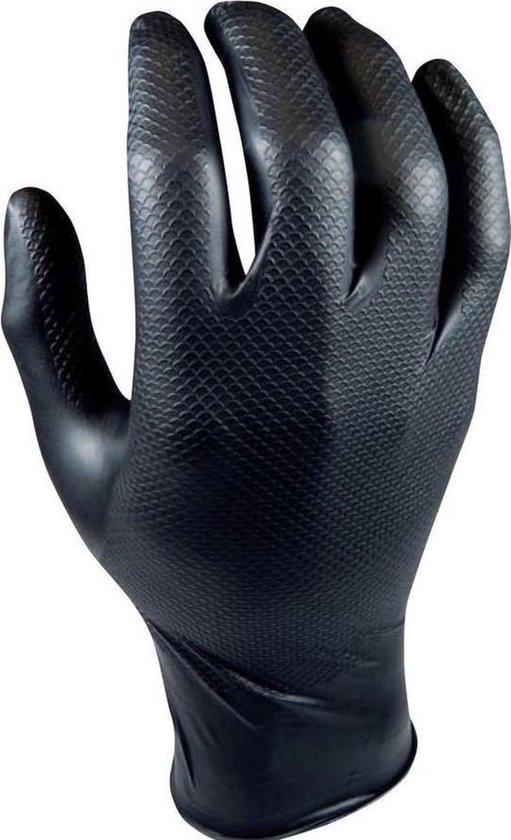 Grippaz Msafe Handschoen maat M (8) - Extra sterk - Nitril - Zwart