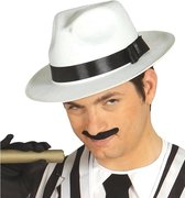 2x stuks witte trilby hoed/gleufhoed - Gangster/Maffia carnaval thema verkleedkleding voor volwassenen